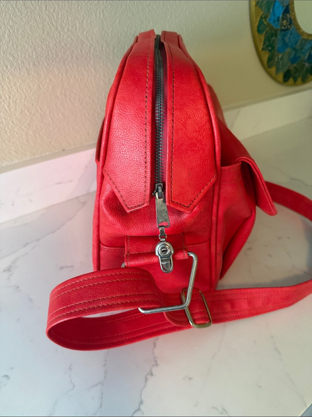 Vintage Samsonite Silouette Travel Bad Red - Picture 3 of 13
